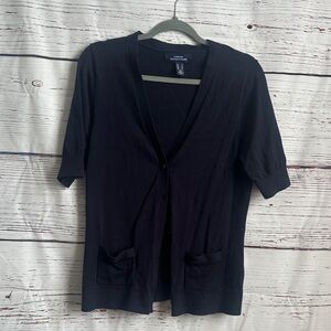 Lands’ End Outfitters Navy Blue Button-Down Cardigan